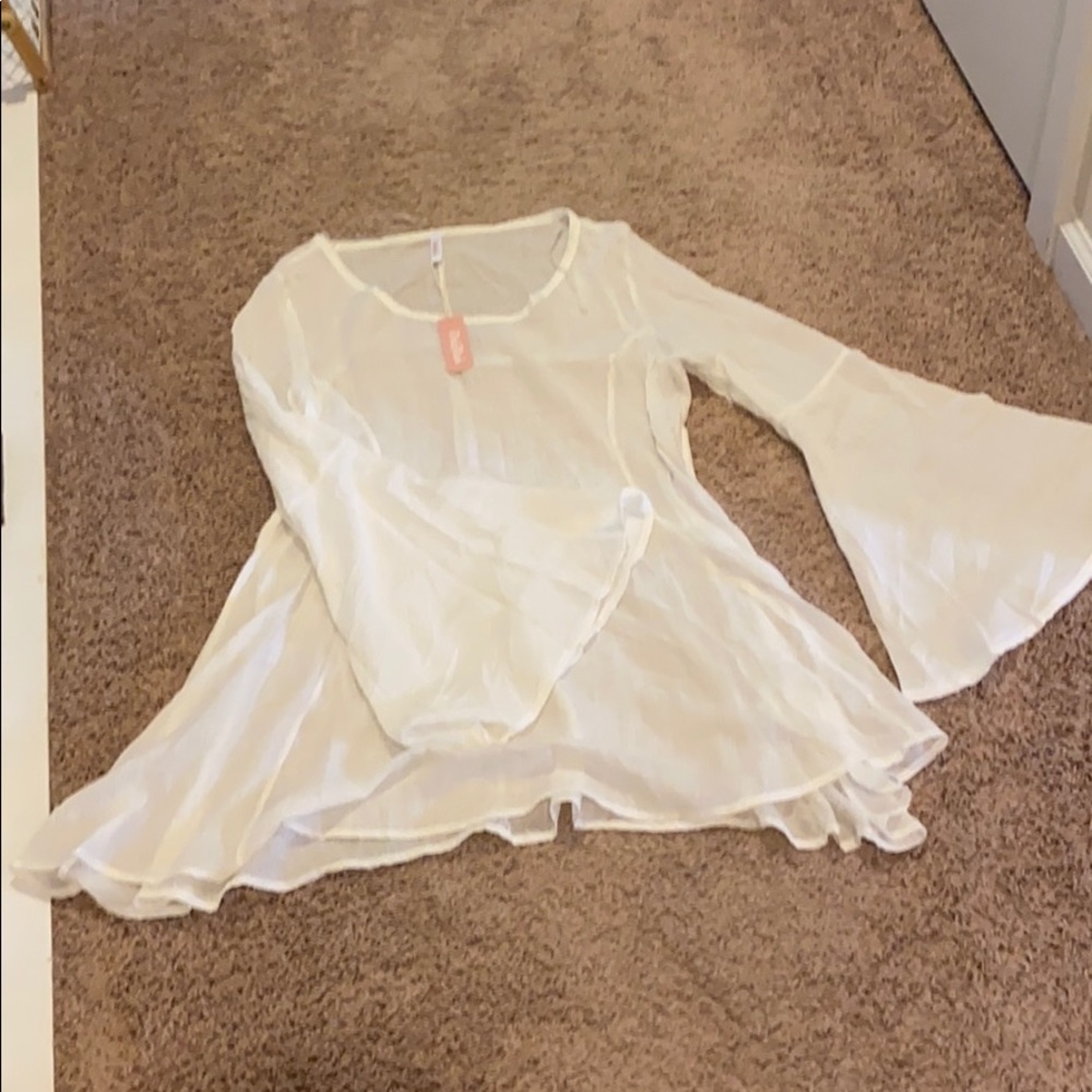 Sheer white top